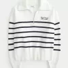 Oversized Half-Zip Graphic Sweater,Oversized Half-Zip Graphic Sweater