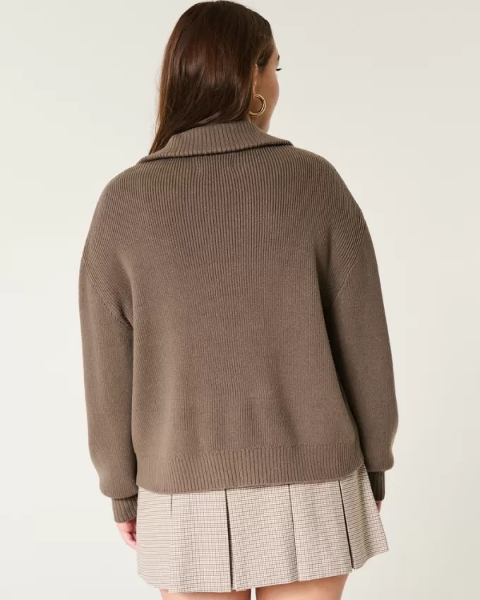 Oversized Half-Zip Sweater,Oversized Half-Zip Sweater