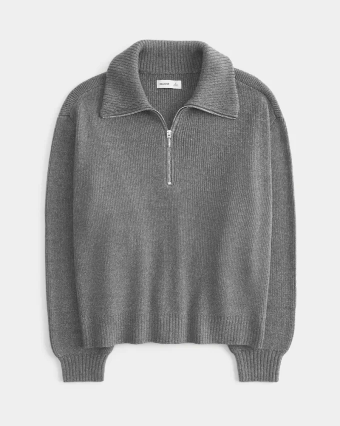 Oversized Half-Zip Sweater,Oversized Half-Zip Sweater