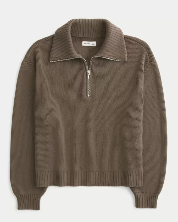 Oversized Half-Zip Sweater,Oversized Half-Zip Sweater