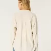 Oversized Linen-Blend Shirt,Oversized Linen-Blend Shirt
