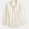 Oversized Linen-Blend Shirt,Oversized Linen-Blend Shirt