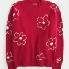 Oversized Lunar New Year Graphic Crew Sweater,Oversized Lunar New Year Graphic Crew Sweater Oversized Lunar New Year Graphic Crew Sweater,Oversized Lunar New Year Graphic Crew Sweater