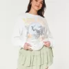 Oversized Malibu California Graphic Terry Sweatshirt,Oversized Malibu California Graphic Terry Sweatshirt