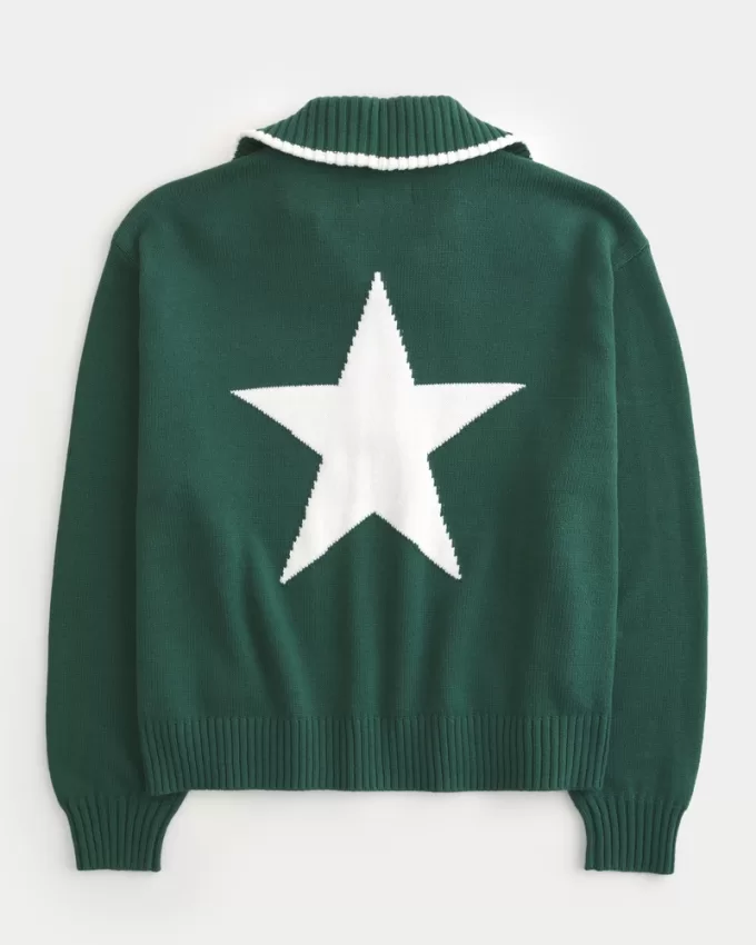 Oversized NYC Graphic Half-Zip Sweater,Oversized NYC Graphic Half-Zip Sweater