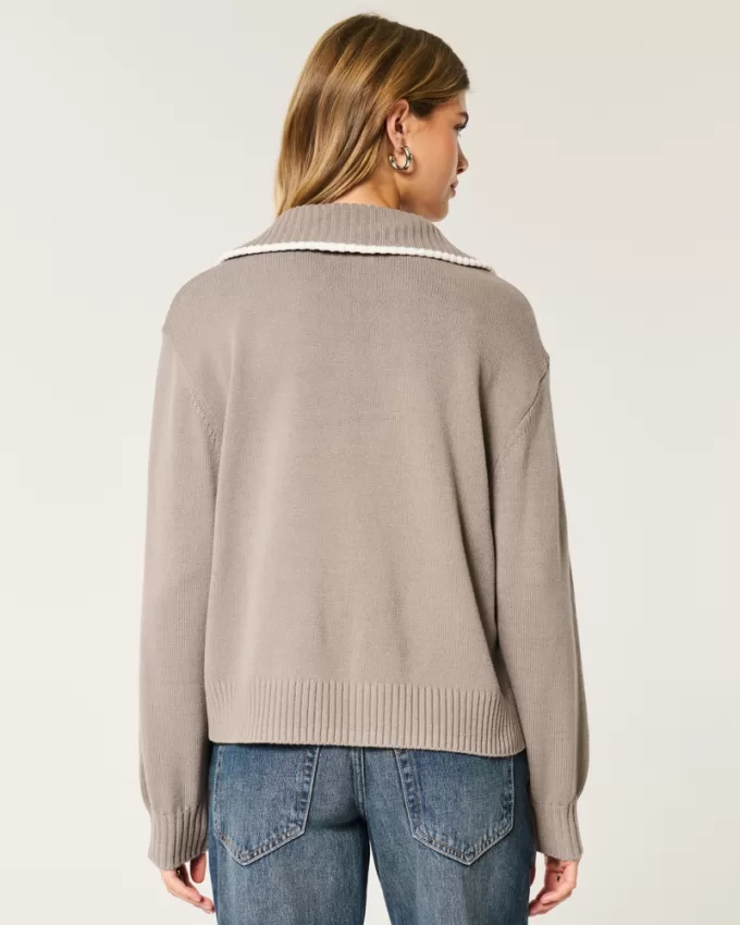 Oversized New York Graphic Half-Zip Sweater,Oversized New York Graphic Half-Zip Sweater Oversized New York Graphic Half-Zip Sweater,Oversized New York Graphic Half-Zip Sweater
