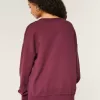 Oversized New York Graphic Notch-Neck Sweatshirt,Oversized New York Graphic Notch-Neck Sweatshirt