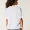 Oversized Notch-Neck Chicago Graphic Tee,Oversized Notch-Neck Chicago Graphic Tee
