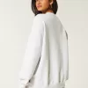 Oversized Ocean Beach Graphic Crew Sweatshirt,Oversized Ocean Beach Graphic Crew Sweatshirt