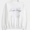 Oversized Ocean Beach Graphic Crew Sweatshirt,Oversized Ocean Beach Graphic Crew Sweatshirt