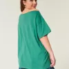 Oversized Off-the-Shoulder Chicago Graphic Tee,Oversized Off-the-Shoulder Chicago Graphic Tee