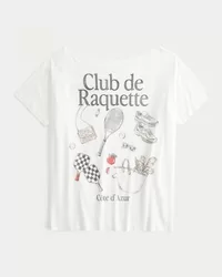 Oversized Off-the-Shoulder Club de Raquette Graphic Tee,Oversized Off-the-Shoulder Club de Raquette Graphic Tee Oversized Off-the-Shoulder Club de Raquette Graphic Tee,Oversized Off-the-Shoulder Club de Raquette Graphic Tee