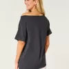 Oversized Off-the-Shoulder Coconut Paradise Graphic Tee,Oversized Off-the-Shoulder Coconut Paradise Graphic Tee