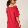 Oversized Off-the-Shoulder San Diego Speedway Graphic Tee,Oversized Off-the-Shoulder San Diego Speedway Graphic Tee