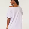 Oversized Off-the-Shoulder Scooby-Doo Graphic Tee,Oversized Off-the-Shoulder Scooby-Doo Graphic Tee