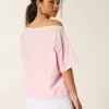 Oversized Off-the-Shoulder Varsity Floral Graphic Tee,Oversized Off-the-Shoulder Varsity Floral Graphic Tee
