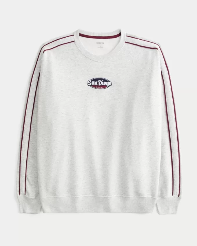 Oversized San Diego Graphic Crew Sweatshirt,Oversized San Diego Graphic Crew Sweatshirt