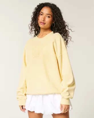 Oversized Shell Graphic Crew Sweatshirt,Oversized Shell Graphic Crew Sweatshirt