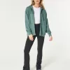 Oversized Terry Zip-Up Hoodie,Oversized Terry Zip-Up Hoodie