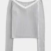 Pointelle Lace Trim Top,Pointelle Lace Trim Top