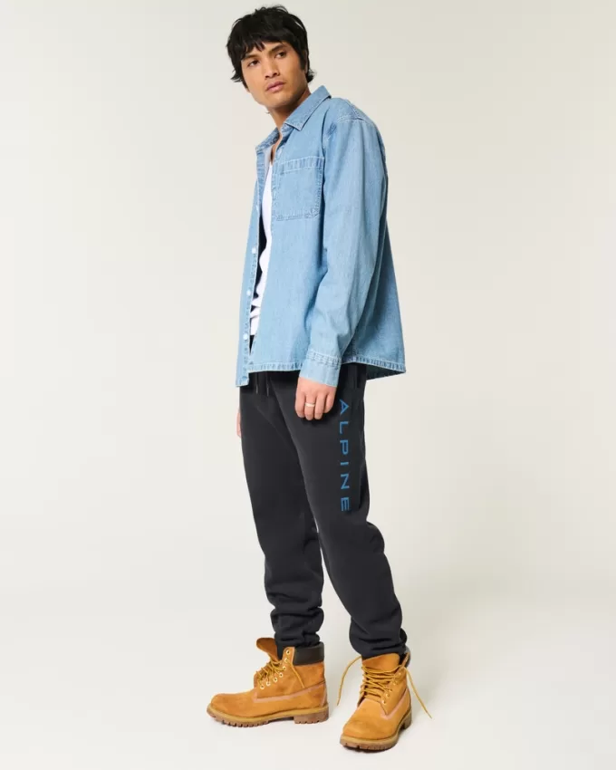 Relaxed Alpine Graphic Fleece Joggers,Relaxed Alpine Graphic Fleece Joggers