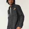 Relaxed Flannel Tom and Jerry Graphic Shirt,Relaxed Flannel Tom and Jerry Graphic Shirt