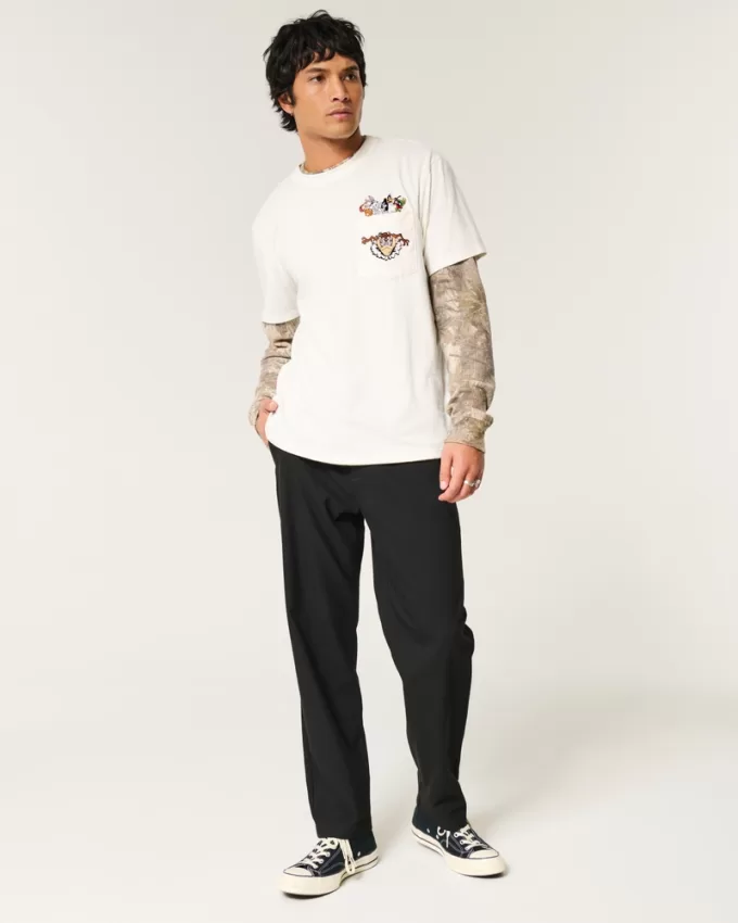 Relaxed Looney Tunes Graphic Pocket Tee,Relaxed Looney Tunes Graphic Pocket Tee
