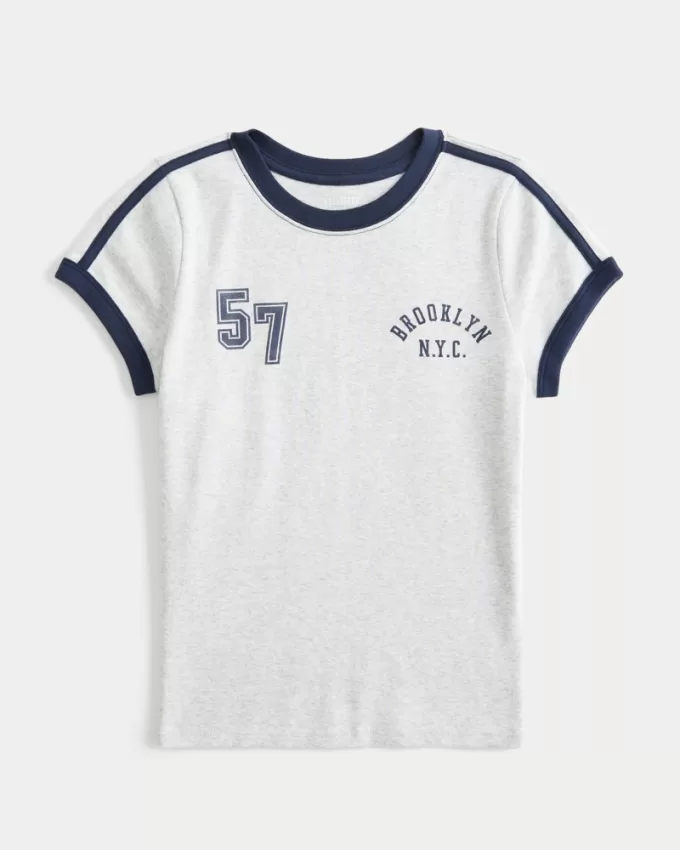 Ribbed Brooklyn Graphic Baby Tee,Ribbed Brooklyn Graphic Baby Tee