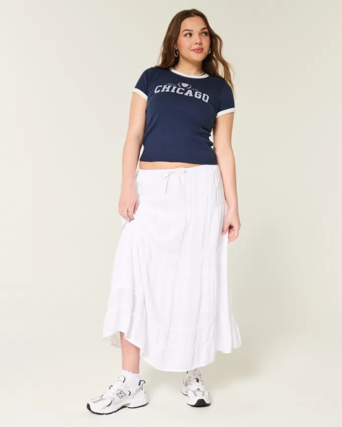 Ribbed Chicago Graphic Baby Tee,Ribbed Chicago Graphic Baby Tee