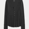 Ribbed Henley,Ribbed Henley