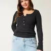 Ribbed Henley,Ribbed Henley