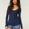 Ribbed Henley,Ribbed Henley
