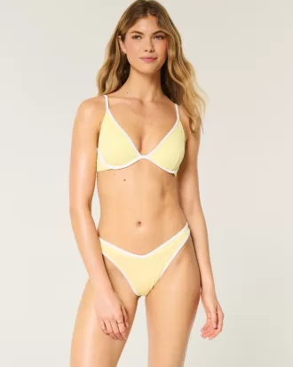 Ribbed High-Leg V-Waist Cheekiest Bikini Bottom,Ribbed High-Leg V-Waist Cheekiest Bikini Bottom
