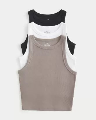 Ribbed High-Neck Tank 3-Pack,Ribbed High-Neck Tank 3-Pack