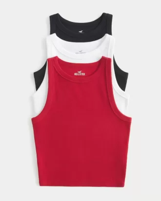 Ribbed High-Neck Tank 3-Pack,Ribbed High-Neck Tank 3-Pack