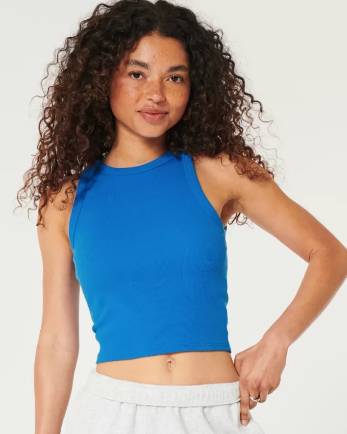 Ribbed High-Neck Tank,Ribbed High-Neck Tank