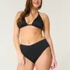 Ribbed High-Waist Bikini Bottom,Ribbed High-Waist Bikini Bottom