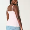 Ribbed Lace Trim Cami,Ribbed Lace Trim Cami