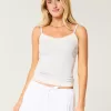 Ribbed Lace Trim Cami,Ribbed Lace Trim Cami