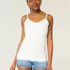 Ribbed Lace Trim Cami,Ribbed Lace Trim Cami