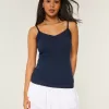 Ribbed Lace Trim Cami,Ribbed Lace Trim Cami