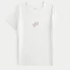 Ribbed Longer-Length Dice Graphic Baby Tee,Ribbed Longer-Length Dice Graphic Baby Tee
