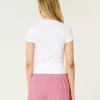 Ribbed Longer-Length Milkshake Graphic Baby Tee,Ribbed Longer-Length Milkshake Graphic Baby Tee