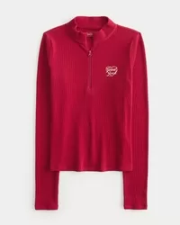 Ribbed Lunar New Year Graphic Half-Zip Top,Ribbed Lunar New Year Graphic Half-Zip Top Ribbed Lunar New Year Graphic Half-Zip Top,Ribbed Lunar New Year Graphic Half-Zip Top