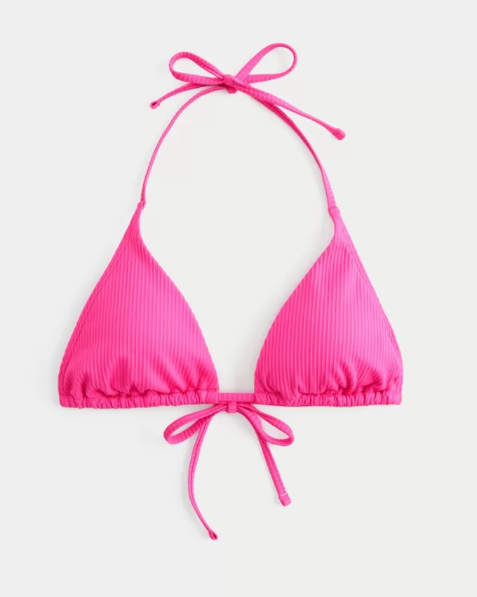 Ribbed Multi-Way Triangle Bikini Top,Ribbed Multi-Way Triangle Bikini Top