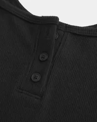 Ribbed Notch Henley Cami,Ribbed Notch Henley Cami