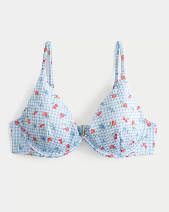 Ribbed Plunge Underwire Bikini Top,Ribbed Plunge Underwire Bikini Top
