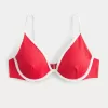 Ribbed Plunge Underwire Bikini Top,Ribbed Plunge Underwire Bikini Top
