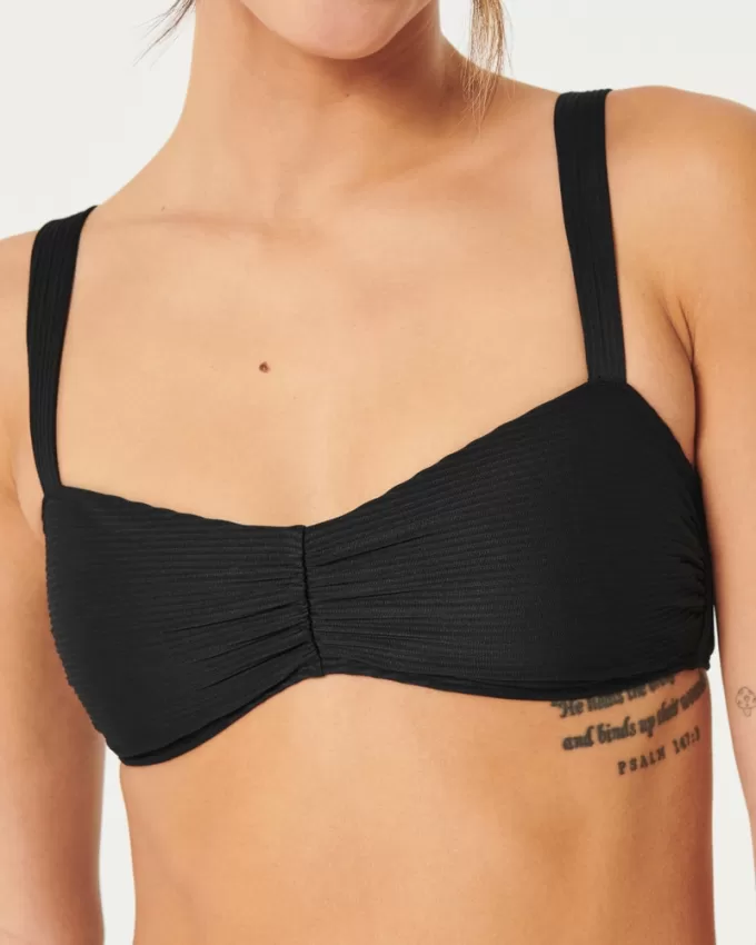Ribbed Scoop Bikini Top,Ribbed Scoop Bikini Top