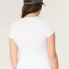 Ribbed Seamless Fabric Crew Top,Ribbed Seamless Fabric Crew Top